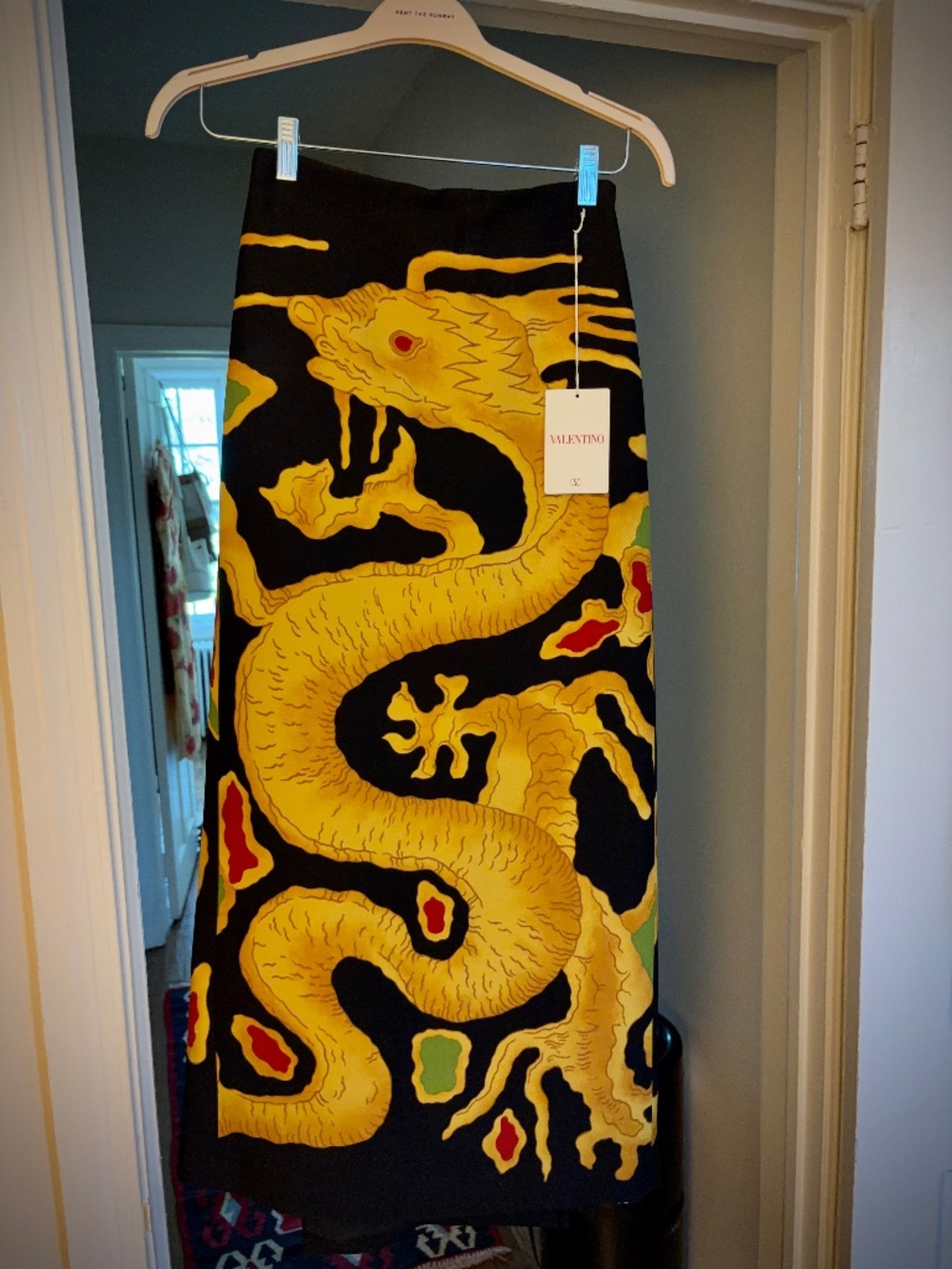 VALENTINO⎻Black Dragon Skirt, Sz  2